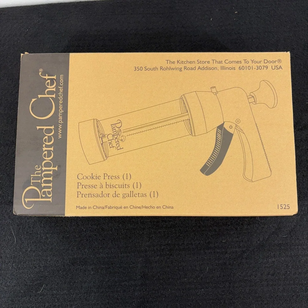The Pampered Chef Cookie Press 1525 NEW 16 Disks Original Box Complete Spritz